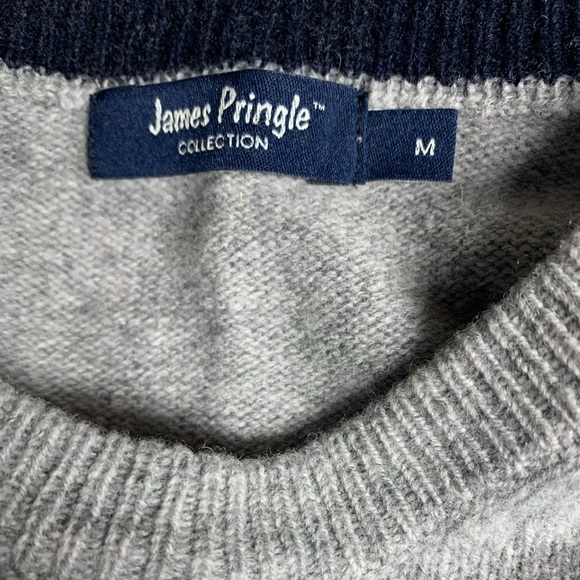 James Pringle Wool Heather Gray Crewneck Sweater Size M - Picture 2 of 4